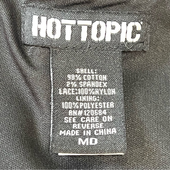 Hot Topic Corset Striped Rose Print Lace Pin Up Rockabilly Dress Womens Medium - Picture 16 of 16